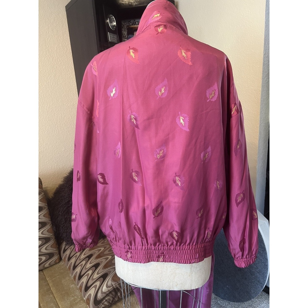 Vintage Abvien Silk Windbreaker Bomber Suit Jacket and Pants Set Sz‎ M/L - Picture 5 of 12